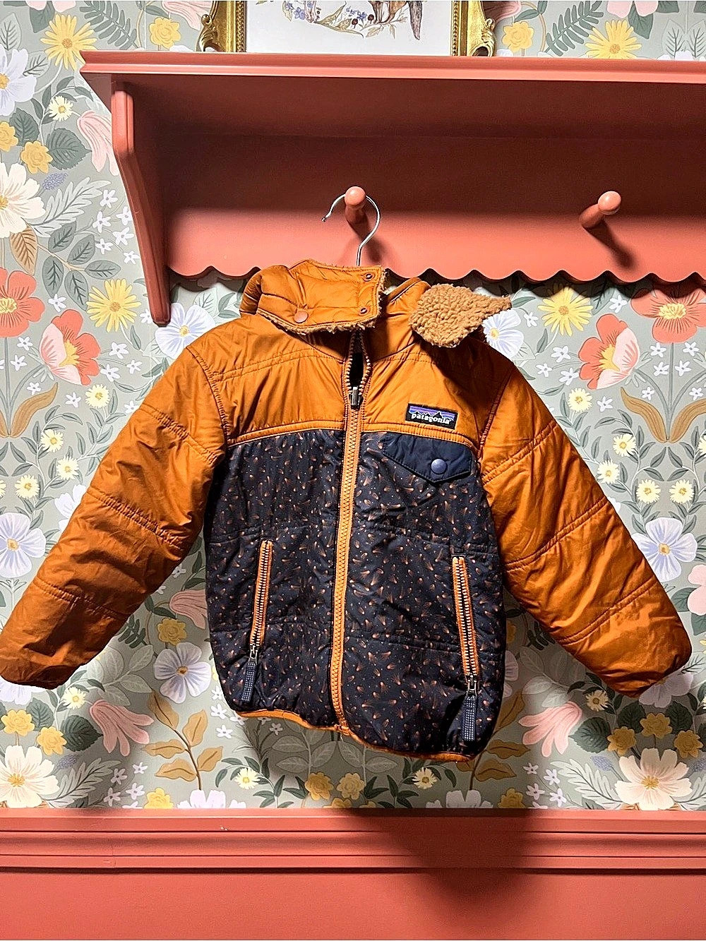 Patagonia Baby Reversible Tribbles Hoody Colorblock Puffer Jacket